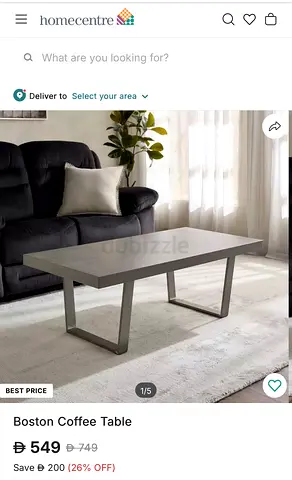 Boston Coffee Table - Modern Grey Rectangular Coffee Table-Home center
