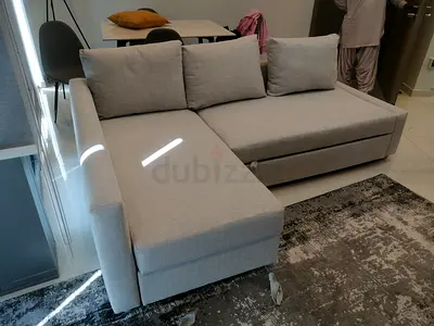 Light Grey L-Shaped Sofa with Chaise - Good Condition