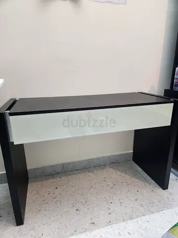 Imported from Japan - premium black desk with frosted glass drawer