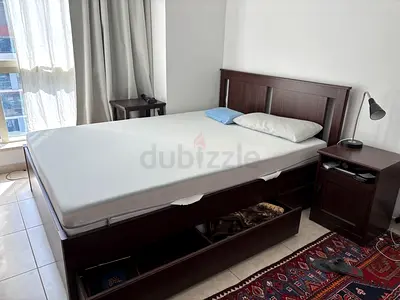 IKEA Songesand 140x200 Bed, slates  Emma orthopedic mattress with Storage Drawers and Headboard