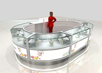 Oval White Jewelry Kiosk