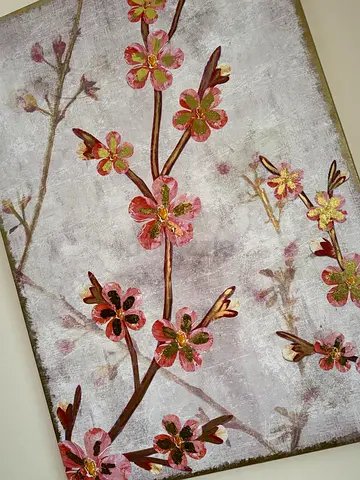 Framed Floral Wall Art - Pink Blossom Canvas