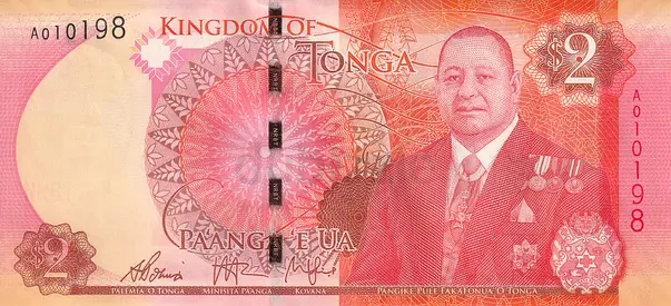 TONGA 2 PAANGA BANKNOTE 2015