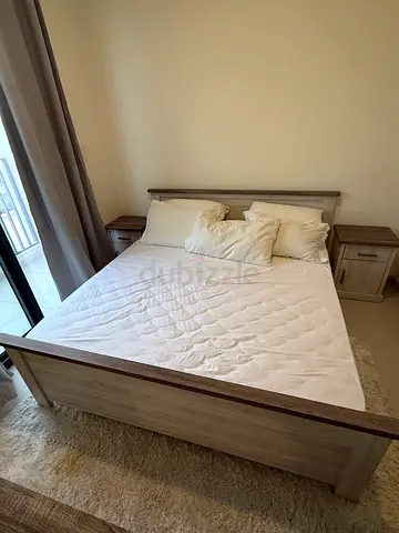 King Size Light Wood Bedroom Set Including Matress