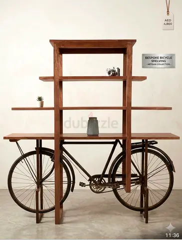 Vintage Bicycle Console Shelf (industrial bicycle bookcase)