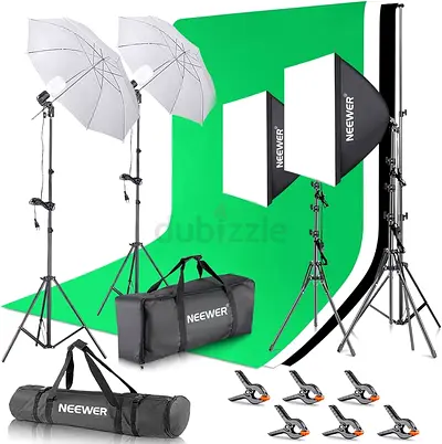 NEEWER Photo Studio Set with Background Photography: 8.5 ft x 10 ft Background