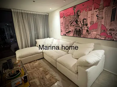 Marina home luscious white sofa with footstool