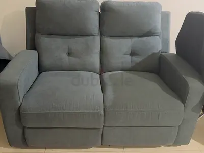 3  2 seater Dark Blue Recliner Sofa in Good Condition