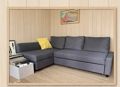 Grey L-shaped Corner Sofa-bed a with Storage - Good Condition
