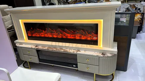Stylish Modern Entertainment Center with LED Lighting