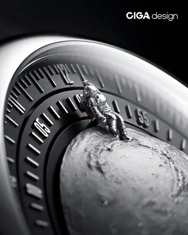CIGA Design Astronaut Dial Mens Watch - Unique Collector Piece