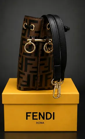 Fendi small monogram bucket bag with detachable strap
