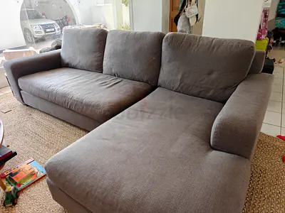 Large Pottery Barn L-shaped 3-seater Sofa — Good Condition