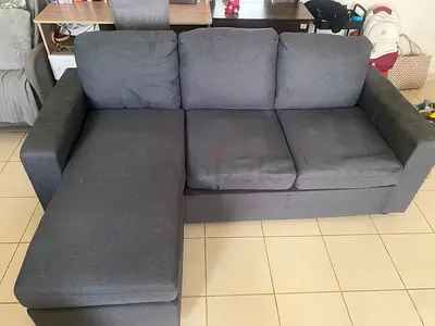 Gray L-shaped 3-seater Sofa with Chaise - Good Condition