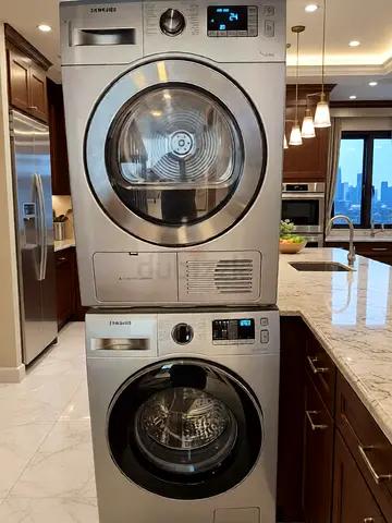 Free delivery Samsung ecobubble 8 kg Washer and Dryer Set - Silver, Good Condition