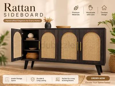 Rattan Shoes Cabinet for Sale