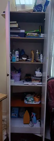 Tall multi-shelf storage cabinet / wardrobe — good condition