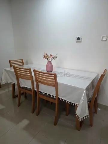 Wooden Dining Table with Chairs - Simple Solid Design