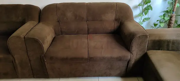 Brown 2,3  1 Seater Fabric Sofa for sale, minor defects in 3  1 Seater but 2 seater is good shape