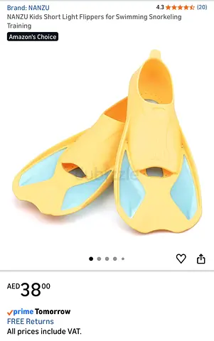Childrens Swim Fins / Flippers - Lightweight Snorkeling Training Gear
