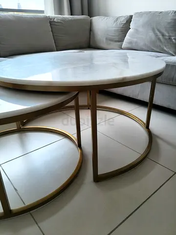 Set of 2 Round Marble