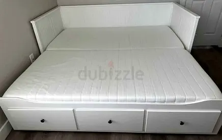 Ikea hamnes day bed with 2 mattress and 3 store Drawer underneath