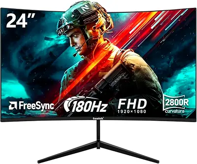 Gawfolk 24 Inch Curved 180Hz 1ms Full HD AMD FreeSync Gaming Monitor