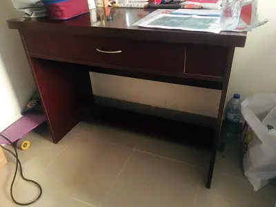 Used dark wood study desk with drawer and lower shelf
