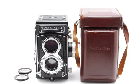 [Mint + CLAd] Rolleiflex 3.5T + Leather Case Reformulated Zeiss Tessar 75mm F3.5
