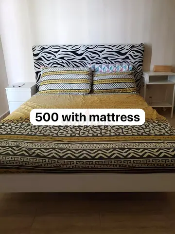 Double bed frame with mattress included - good condition