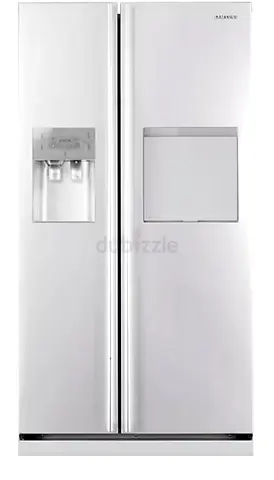 White Side-by-Side Samsung Refrigerator with Water Dispenser