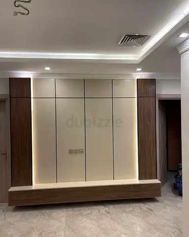 Wall-mounted Entertainment Unit with LED Accent Lighting
