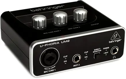 Behringer U-Phoria UM2 USB Audio Interface - Compact 2-in/2-out