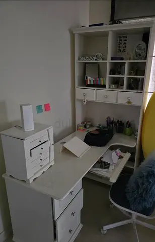 Multifunction Wooden Study Table white with chair