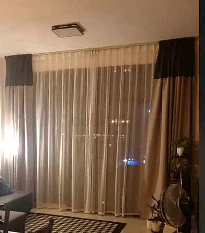 Black out curtains with sheer drapes