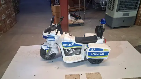 Kids Ride-On Police Motorcycle Electric Toy - White