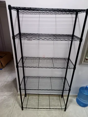 Amazon Basics | Heavy-Duty 5-Tier Black Metal Wire Shelving Unit