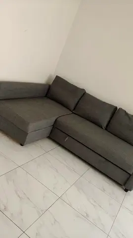 Ikea L-shaped grey fabric sofa brand new with hidden space