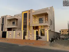 A luxurious modern villa for sale in Al Bahia, featuring a modern design and high-end finishes, with