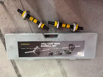 25kg Barbell set and dumbbells