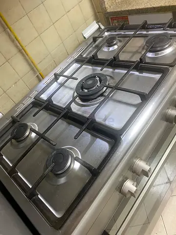 5-Burner COOKING RANGE Stainless Steel Gas Cooktop - Good Working Condition ,