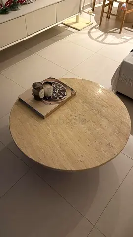 Travertine coffee table