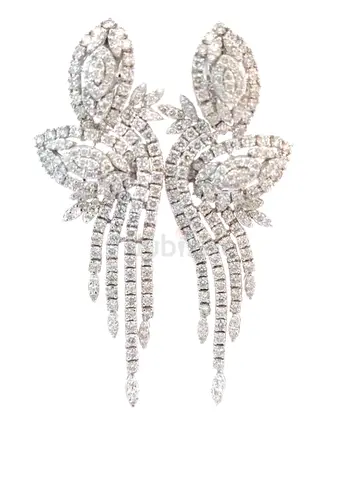 Luxury Diamond Chandelier Earrings | 18k White Gold | Natural Diamonds