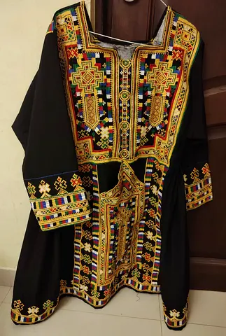 Black Embroidered Traditional Shawl / Scarf - new receive as a gift