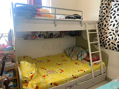 White Bunk Bed with Storage Drawers (Home Center)