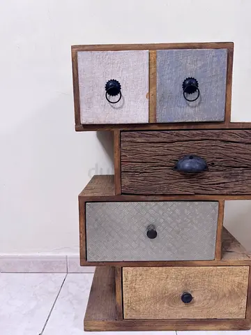 Small Rustic Multi-Drawer Wooden Storage Chest