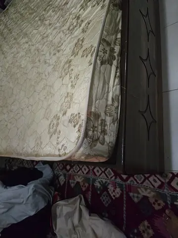 Queen Size Wooden Bed Frame with Mattress - Good Condition