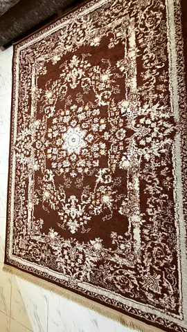 Vintage Persian Style Floral Area Rug – Elegant Brown  Cream Carpet
