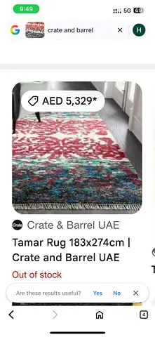 Crate  Barrel Tamar Rug 183x274cm - Multicolor Contemporary