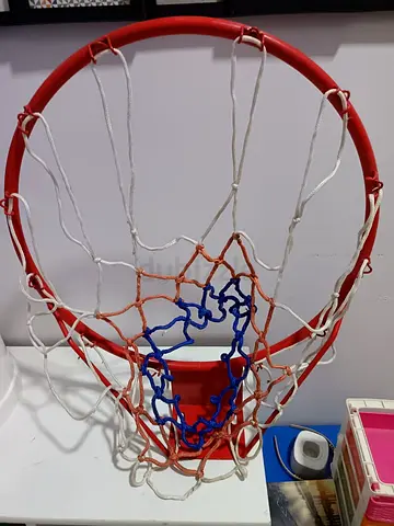 Heavy-Duty Steel Basketball Rim with Tri-Color Net (Ready to Mount)
